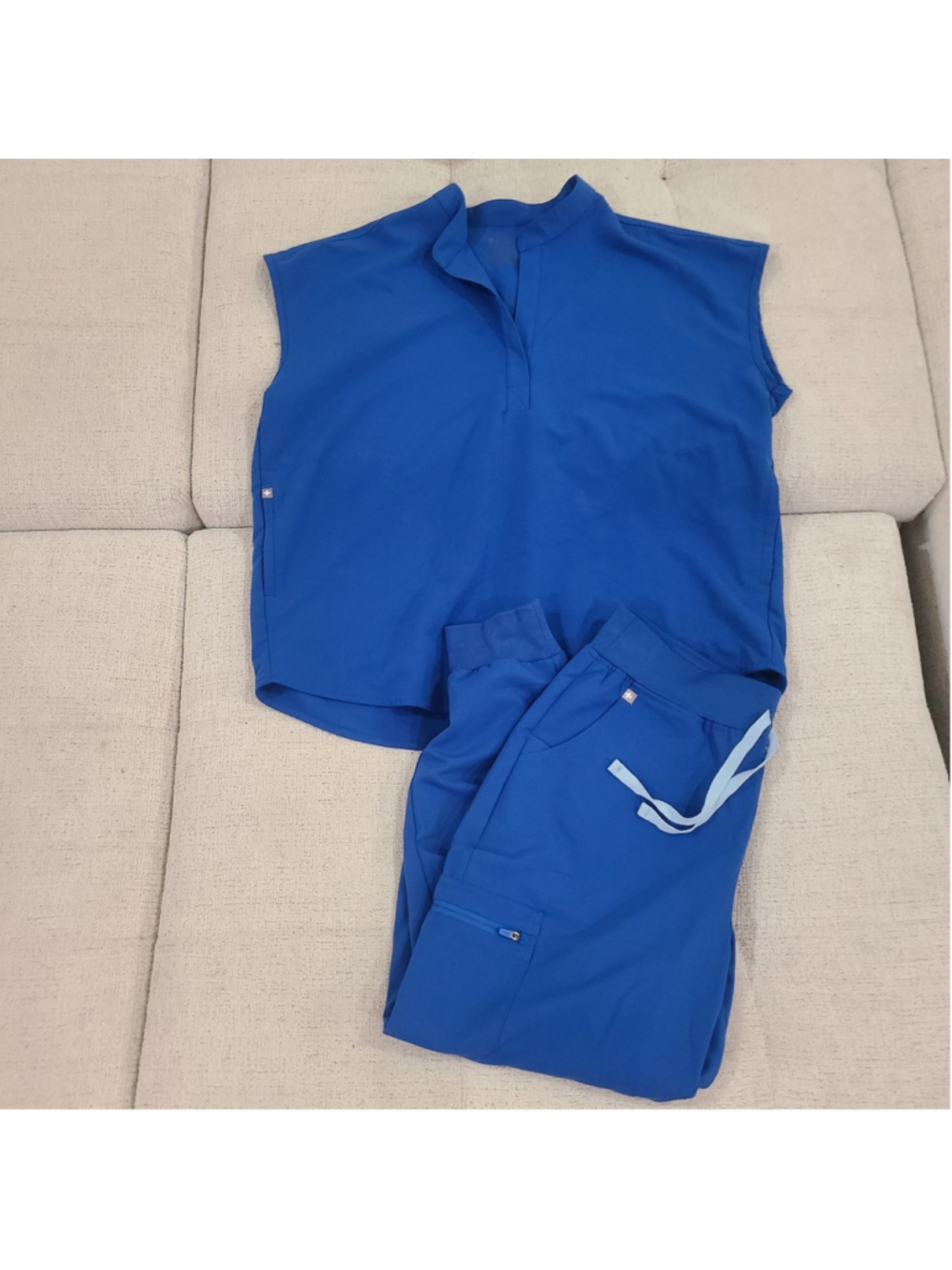FIGS Womens Sz Large Royal Blue Rafaela Oversized Top Jogger PantsScrub Set